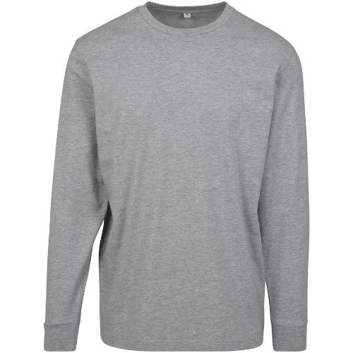 Build Your Brand Long Sleeve With Cuff Rib Heather Grey